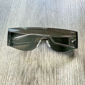 quay australia new wave silver mirrored futuristic shield sunglasses eyewear NEW